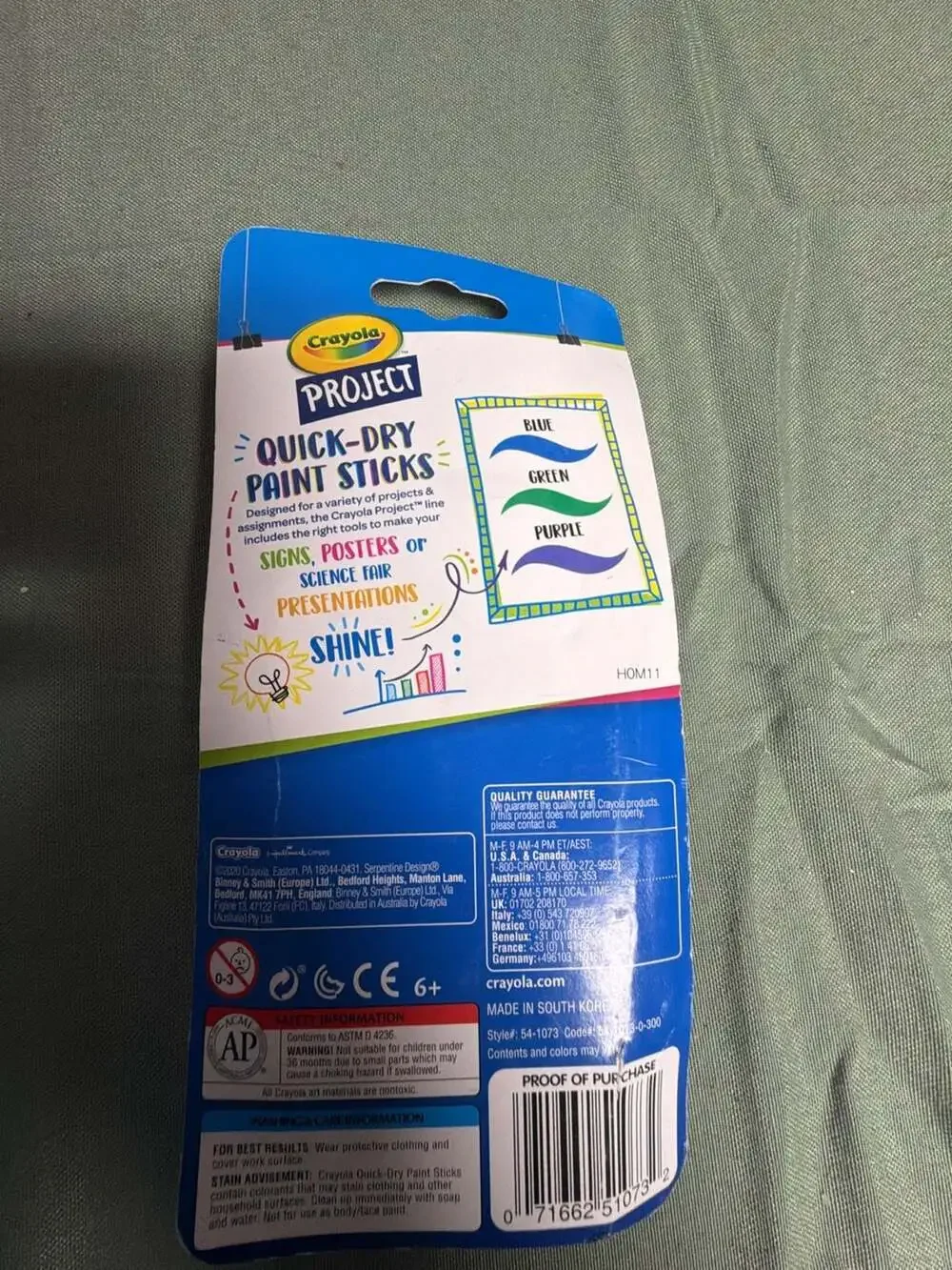 Crayola Project Quick-Dry Paint Sticks, 3 Count